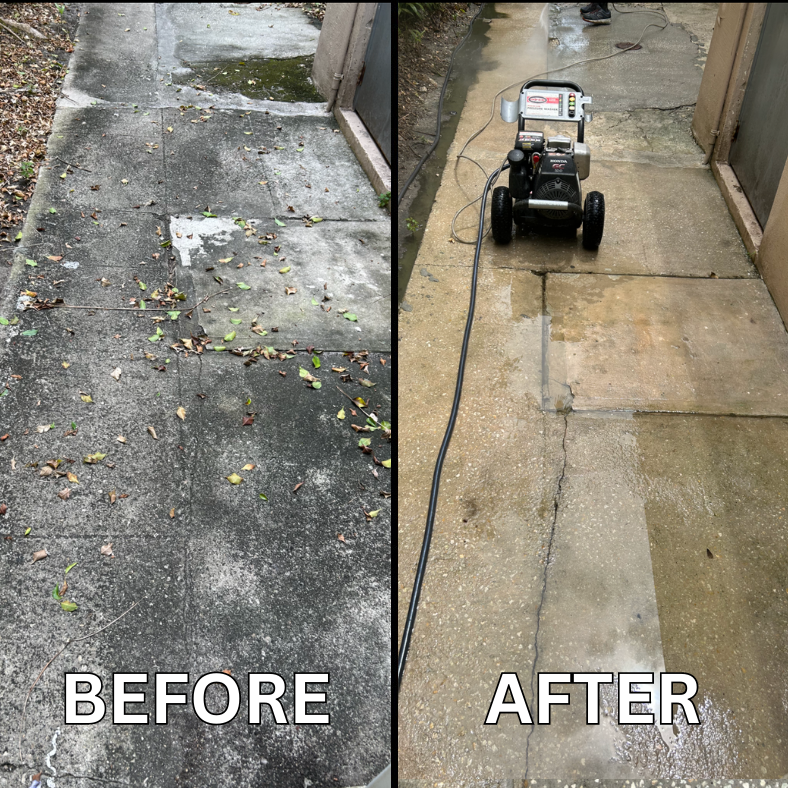 Concrete Walkway residential cleaning in miami beach